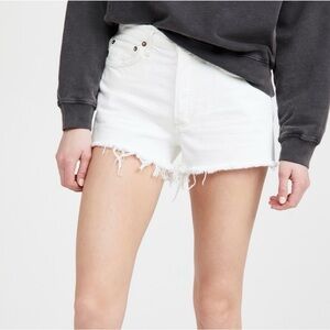 Agolde Parker Vintage Cutoff Distressed Shorts Size 23 White Boho Denim Jeans